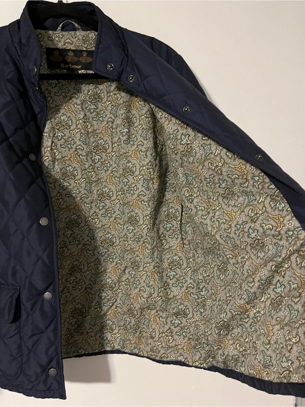 Barbour Navy Quilted Snap-Front Women's Jacket - Picture 6 of 6